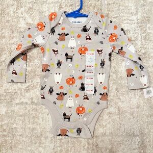 Old Navy Gray Halloween Baby Long Sleeve Bodysuit size 6-12M-NWT